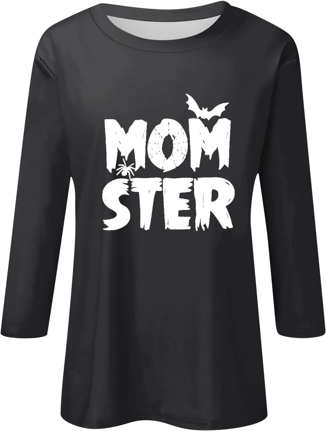 Women 3/4 Sleeve Shirts Tops Blouses Fashion Tunic Fall Clothes Casual Plus Size Basic Tops Pullover Halloween