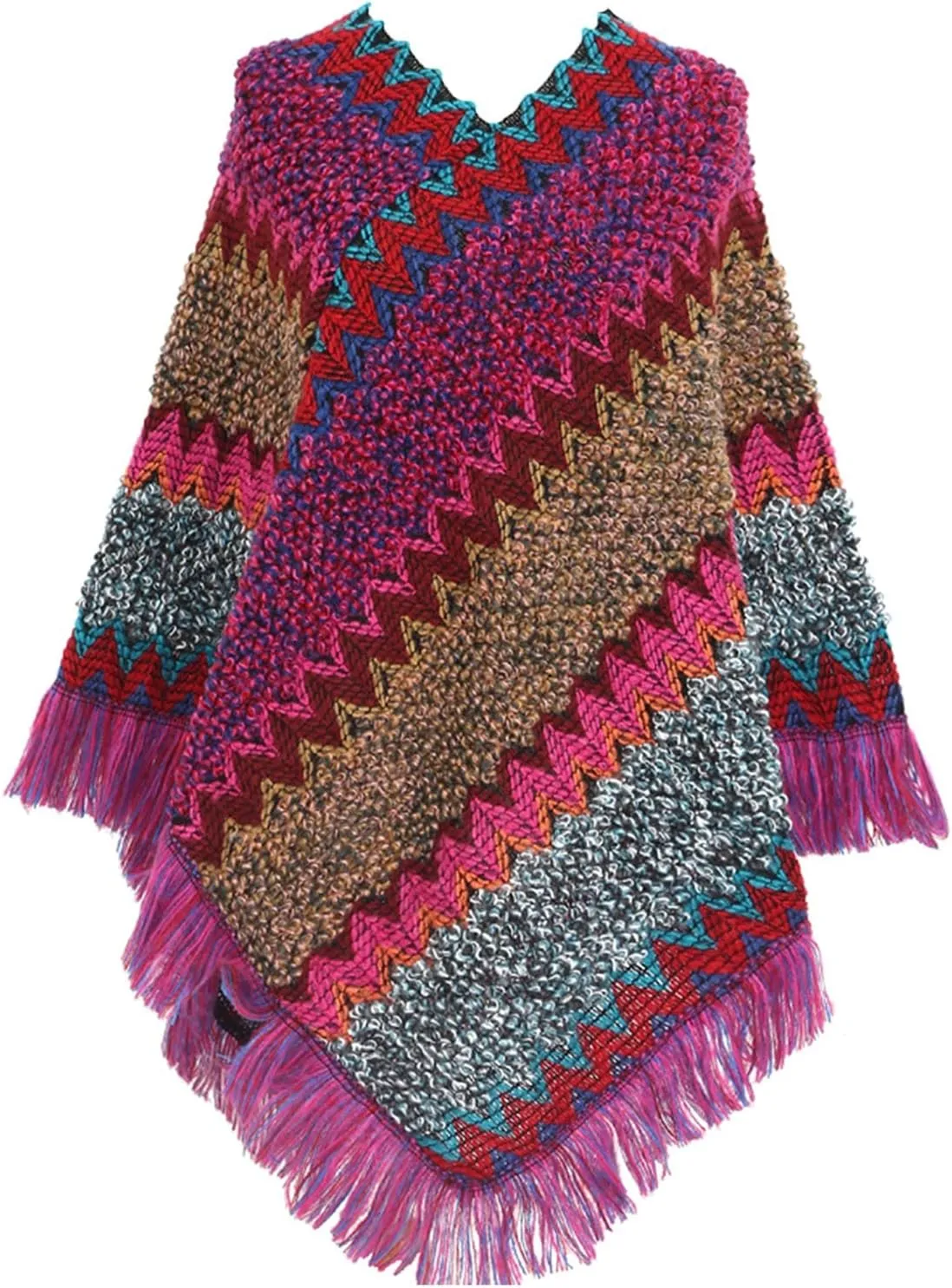 Women Boho Pashmina Scarf Shawl Wrap Poncho Cape Knitting Cardigan Sweater Coat Open Front Scarves for Fall Winter