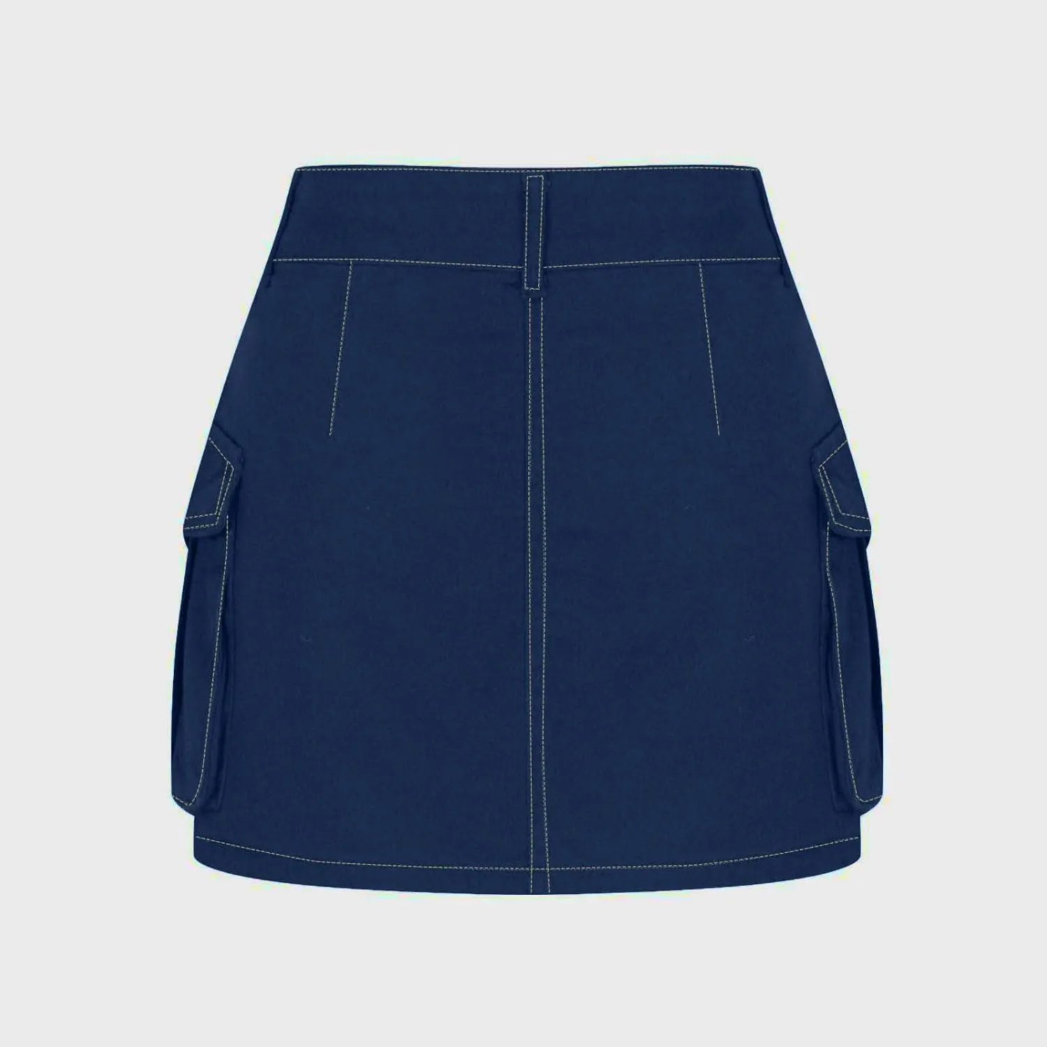 Women Casual Flap Pocket High Waist Straight Cargo Skirts Y2K Mini Skirts Solid Color Bodycon Skirts