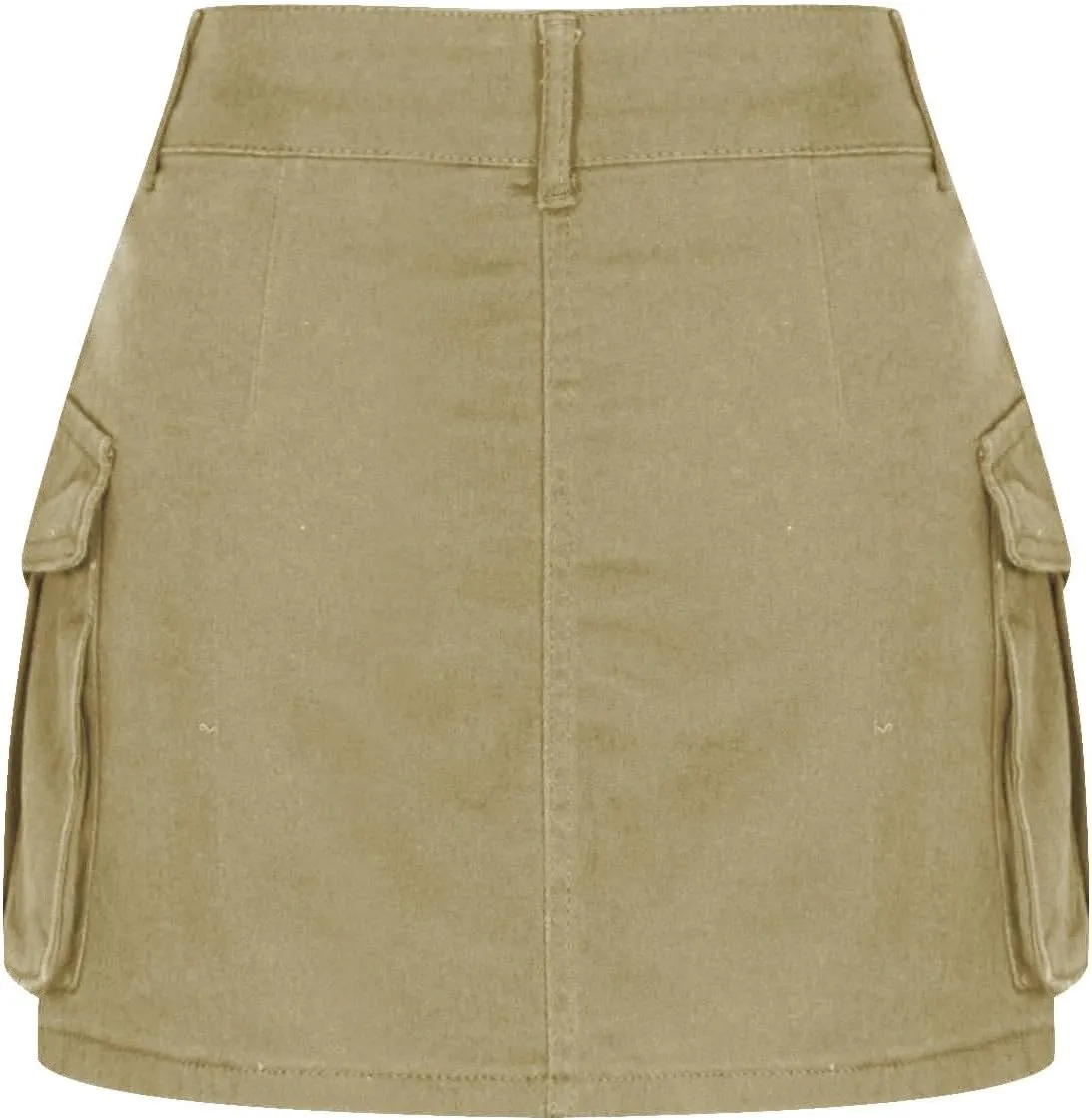 Women Casual Flap Pocket High Waist Straight Cargo Skirts Y2K Mini Skirts Solid Color Bodycon Skirts