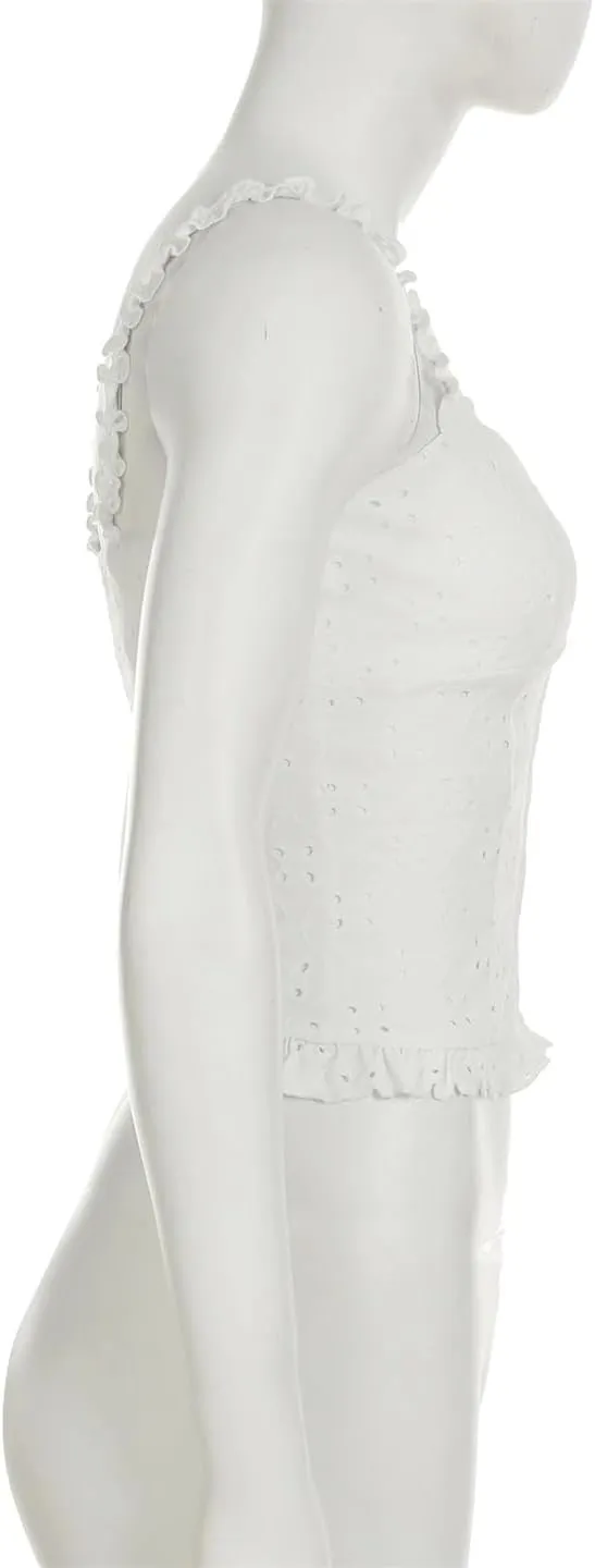 Women Holiday Hollow Out Camis Tops Beach Style Sexy Slim Slash Neck Sleeveless Tank Tops
