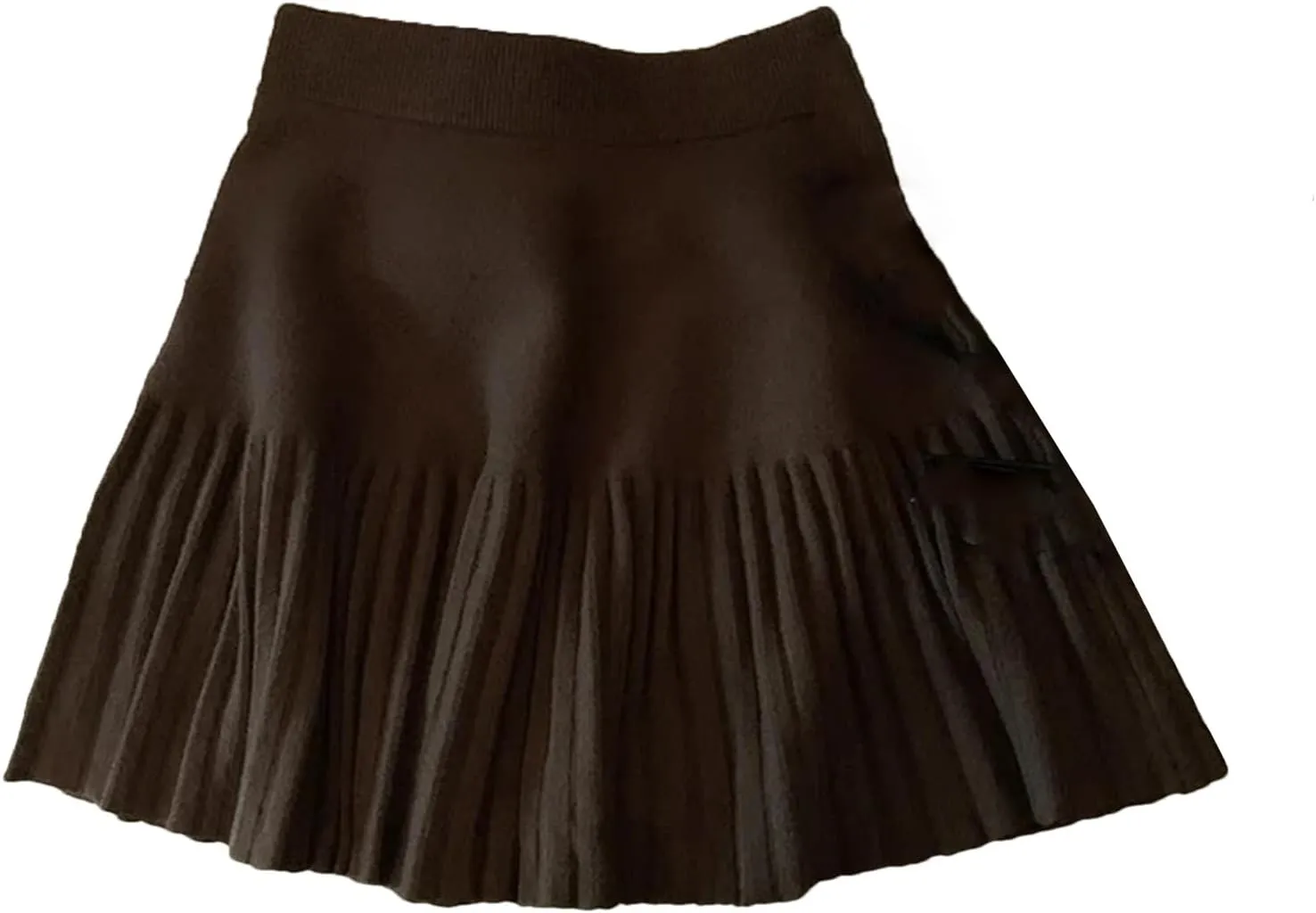 Women Knitted Pleated Skirts Fall Winter High Waist All-Match A-Line Skirts Female Korean Mini Skirts