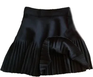 Women Knitted Pleated Skirts Fall Winter High Waist All-Match A-Line Skirts Female Korean Mini Skirts