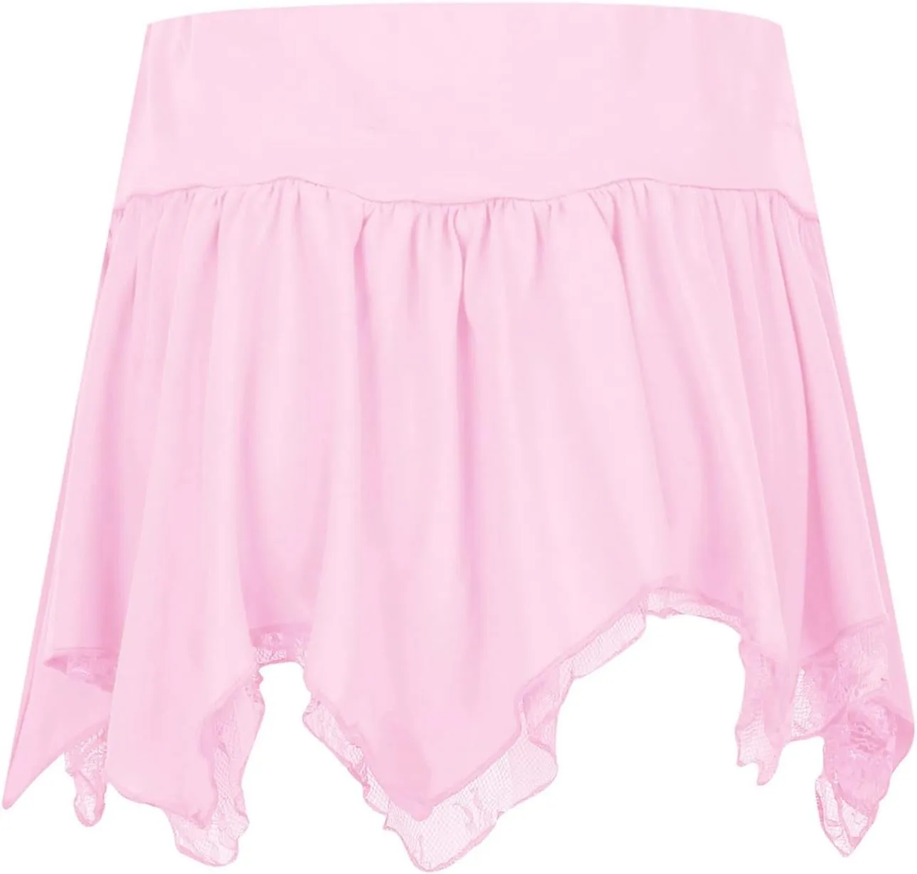 Women Lace Mini Skirt Y2K Ruffle Low Waist Layered Pleated Flowy Skirt Irregular Flowy Summer Casual Mini Skirts