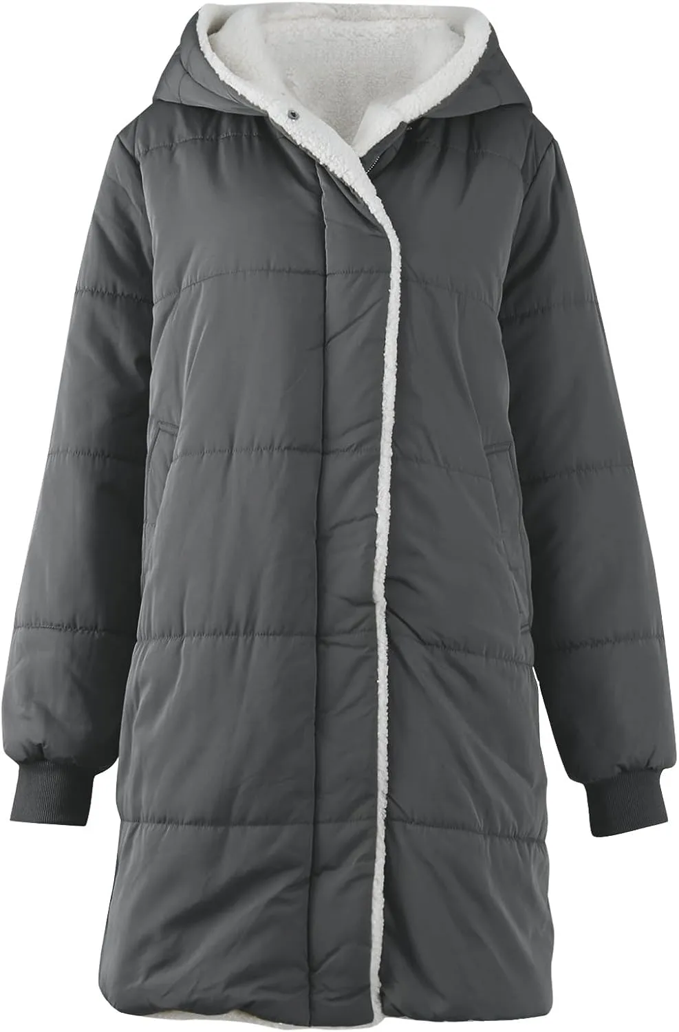 Women Puffer Jacket Fall Winter Fashion Warm Quilted Long Hooded Padded Bubble Hooded Coat Warm Long Jacket Parka