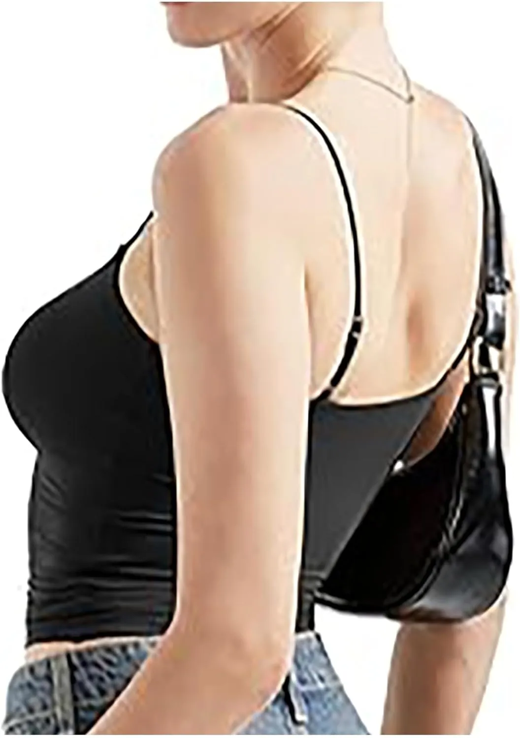 Women Sexy Square Neck Tank Top Summer Y2K Going Out Basic Cami Shirt with Brief Set Double Lined Sleeveless Camisoles