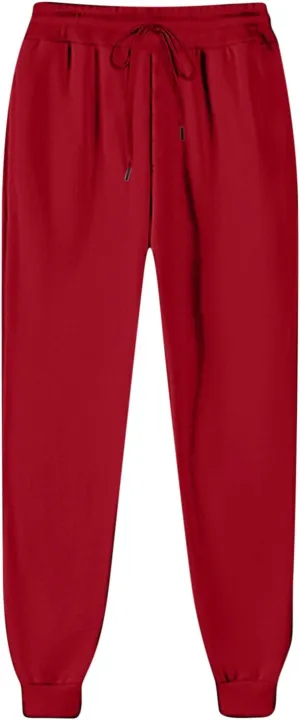 Women Sweatpants Lounge High Waisted Jogger Sweat Pants Baggy Drawstring Elastic Straight Leg Bottoms Trousers