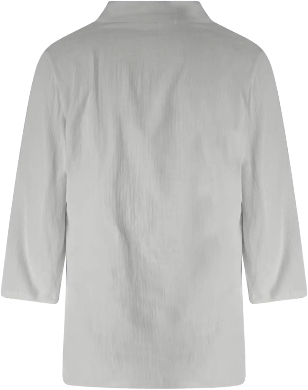 Women V Neck Stand Collar Tunic Tops Summer Cotton Linen 3/4 Sleeve Casual Loose Fit T-Shirts Dressy Basic Office Work Blouse