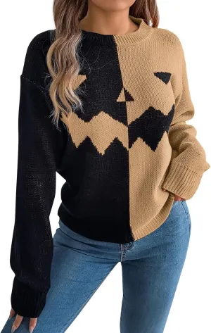 Women's 2024 Fall Fashion Turtleneck Long Sleeve Striped Ribbed Knit Loose Pullover Sweater Tops Crewneck Cozy Tops