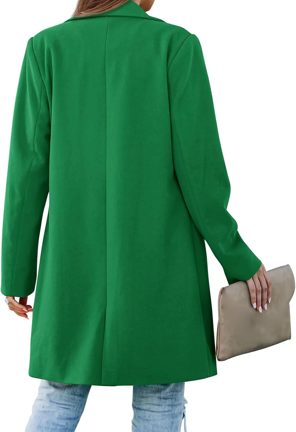 Women's 2024 Fall Long Blazer Jackets Long Sleeve Lapel Blazer with Pockets Loose Fit Work Casual Blazers Outerwear