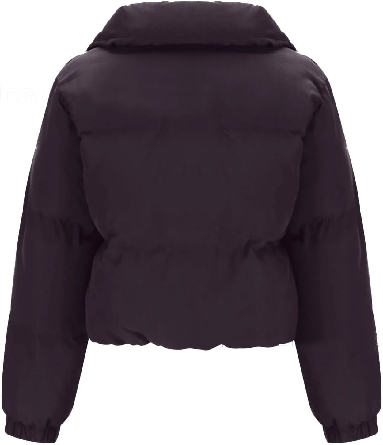 Women's 2024 Winter Long Sleeve Zip Cropped Puffer Jacket Parkas Pockets Baggy Short Down Coats Warm Quilted Jacket