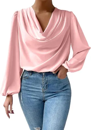 Women's Blouse Plus Size Casual Shirt Soft Comfy Long Sleeve Sexy V Neck Shirt Tops Work Pullover Tops