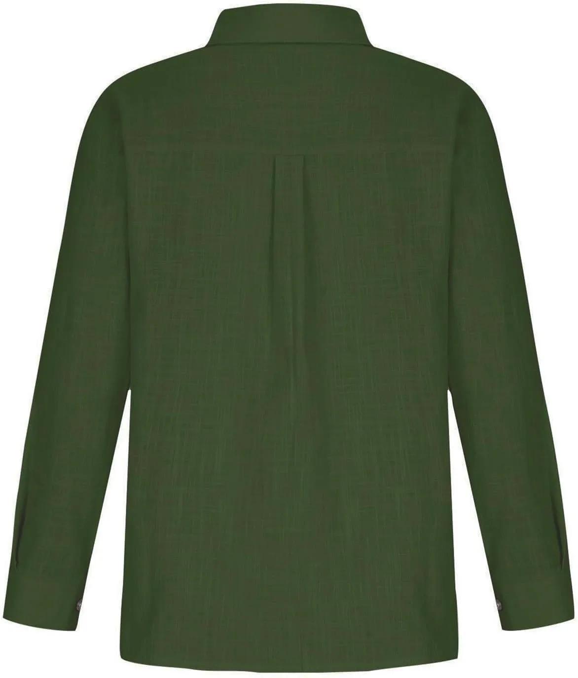Womens Cotton Linen Button Down Shirt 2025 Fall Casual Long Sleeve Solid Color Shirts Loose Tops with Pockets