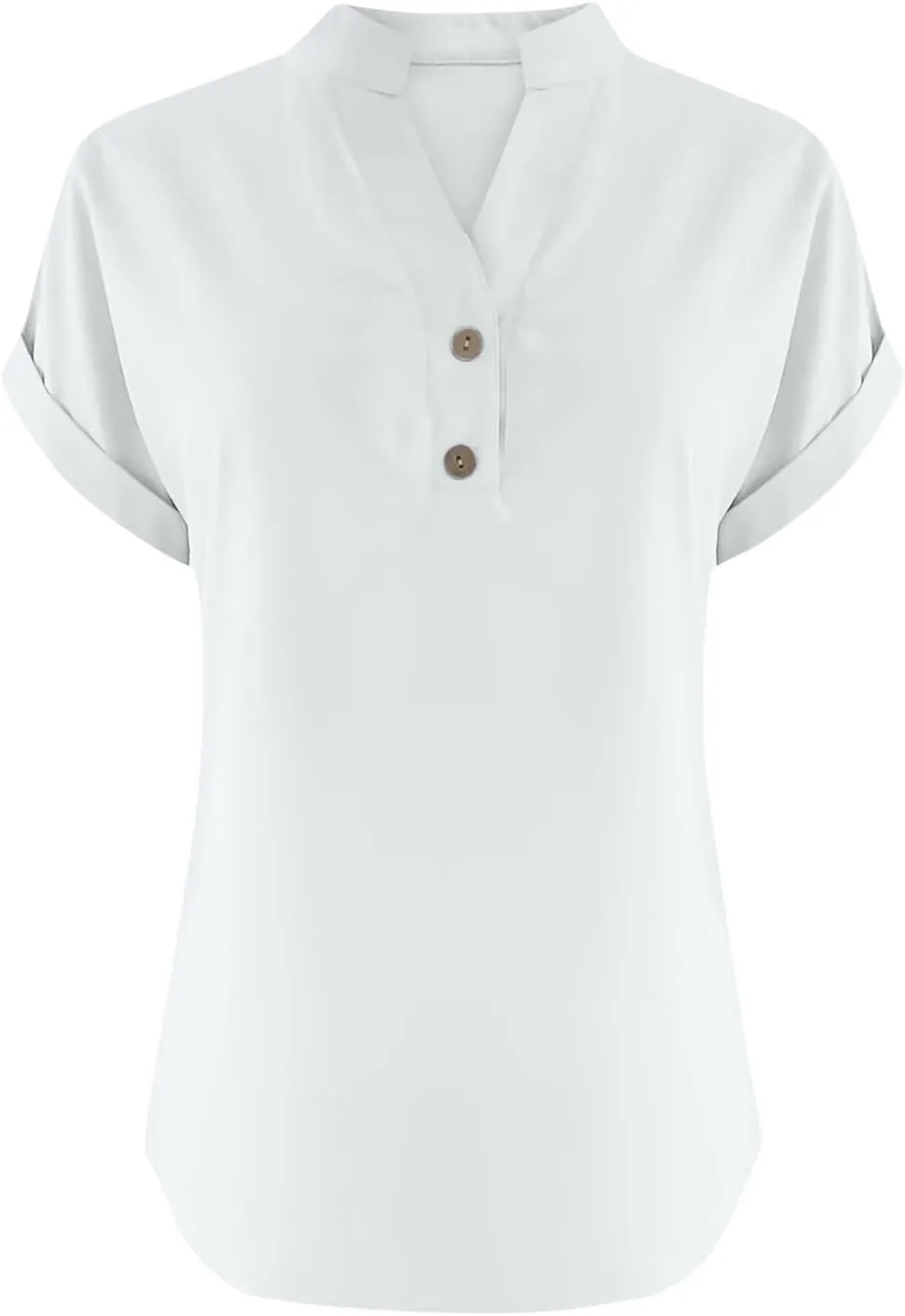 Womens Cotton Linen Shirts Summer Trendy Short Sleeve V-Neck Blouses Tops Button Down Gauze Tees Casual Clothes 2025