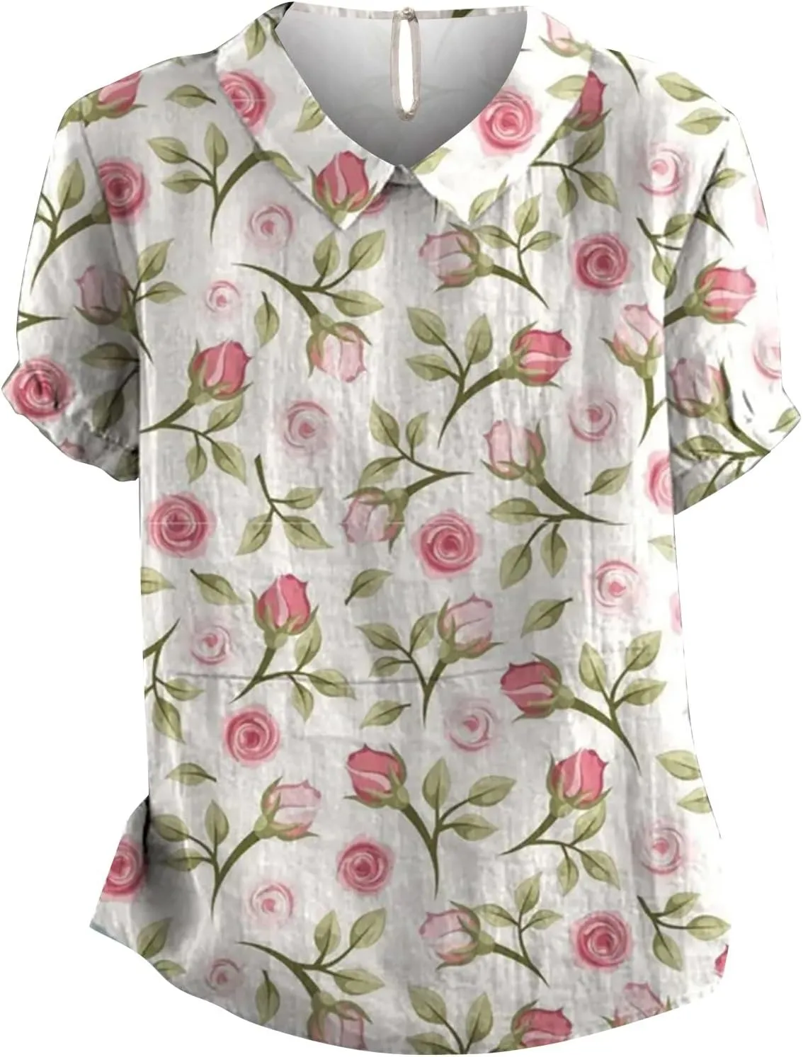 Womens Cute Autumn Tops and Blouses And Linen Loose Large Size Thin Lapel Shirt Short Long Sleeve Button Down Blouses