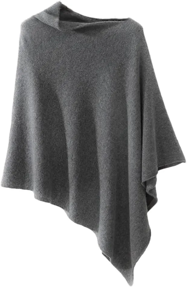 Women's Elegant Shawl Wraps Open Front Poncho Oversized Sweaters Chunky Knit Loose Outwear