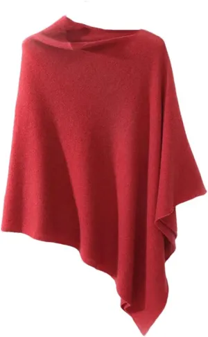 Women's Elegant Shawl Wraps Open Front Poncho Oversized Sweaters Chunky Knit Loose Outwear