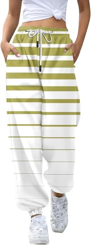 Womens Fall Fashion 2024 Casual Baggy Fleece Sweatpants High Waisted Workout Active Joggers Pants Lounge Bottoms