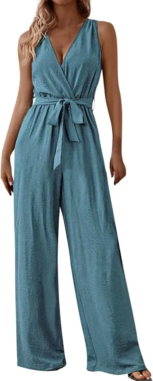 Womens Fashion V Neck Jumpsuit Travel Petite Spring Jumper 1 Piece Outfits Comfortable Trending Romper