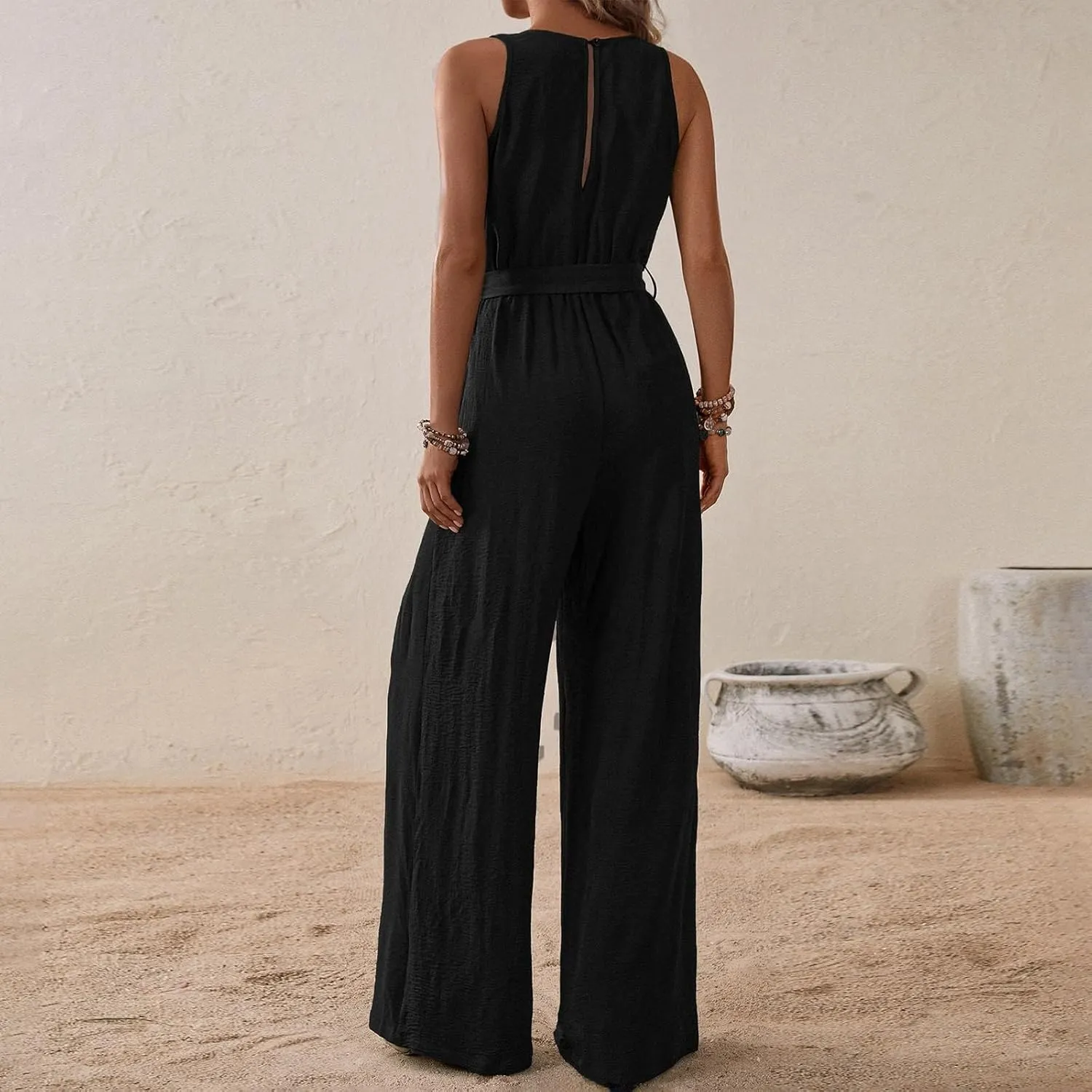 Womens Fashion V Neck Jumpsuit Travel Petite Spring Jumper 1 Piece Outfits Comfortable Trending Romper
