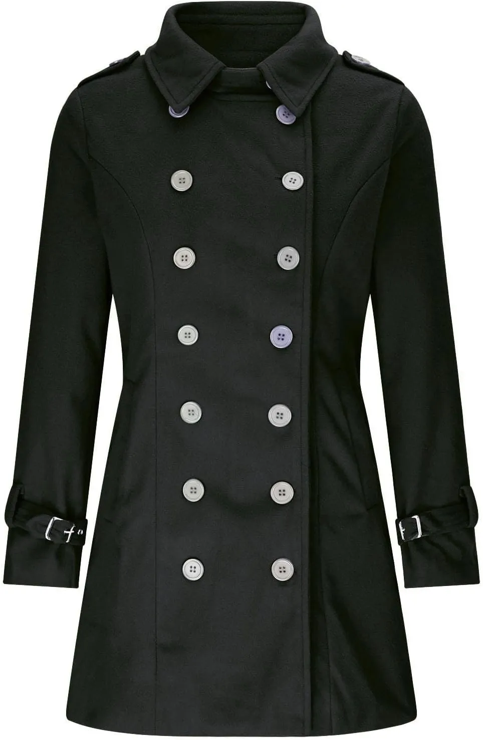 Womens Fashion Woolen Overcoat Solid Color Windbreaker 2025 Fall Winter Trench Coat Lapel Button Jacket Long Coats