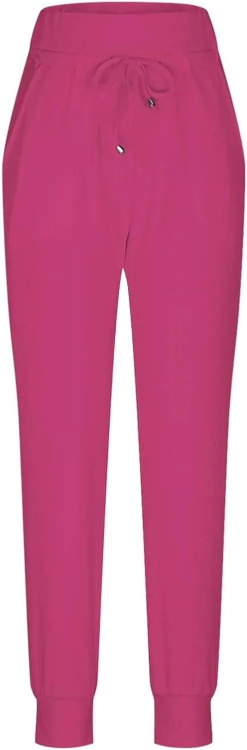 Womens Fleece Lined Joggers Winter High Waisted Winter Warm Sweatpants Thick Lounge Sweat Pants Bottoms with Pockets