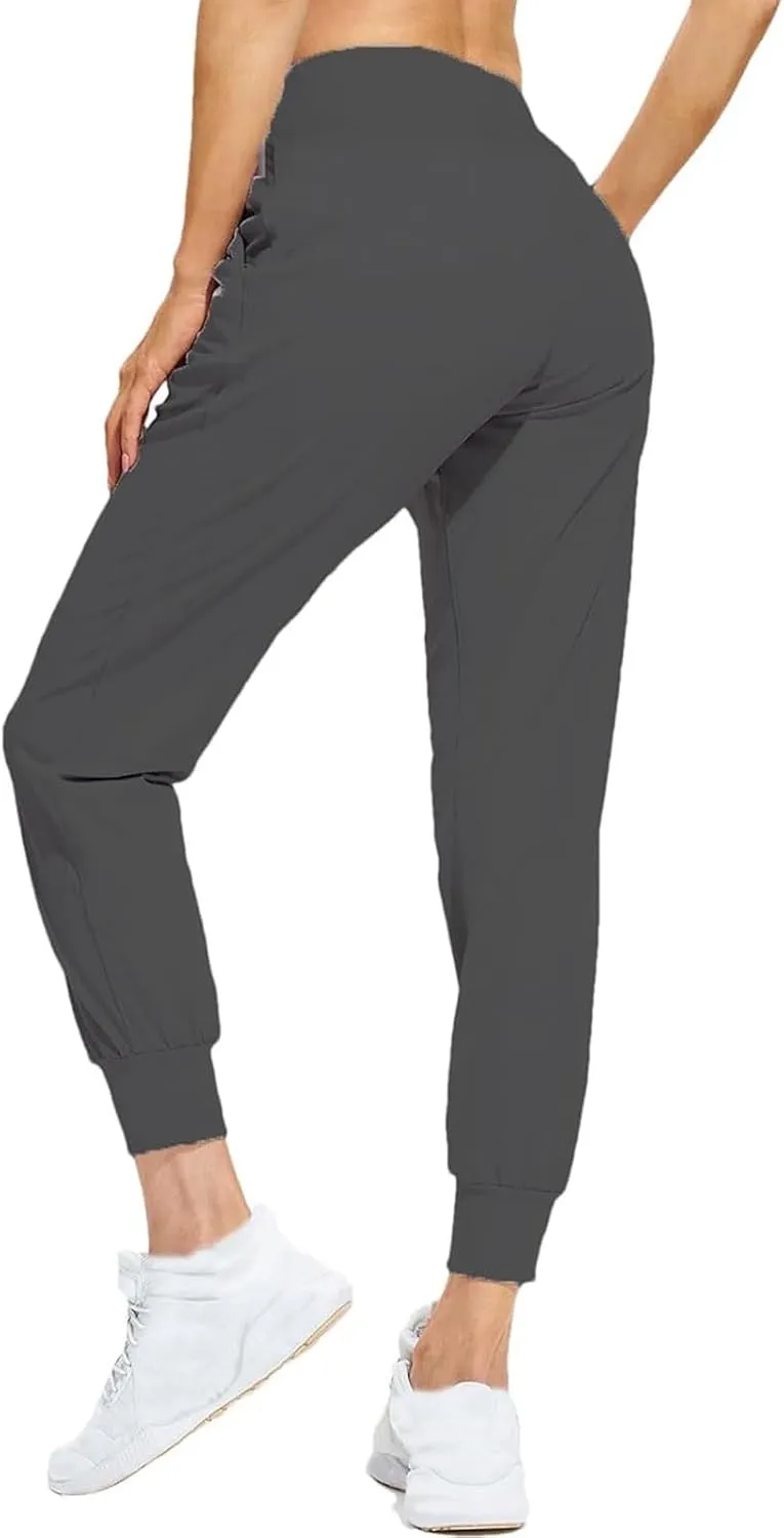Womens Fleece Lined Joggers Winter High Waisted Winter Warm Sweatpants Thick Lounge Sweat Pants Bottoms with Pockets