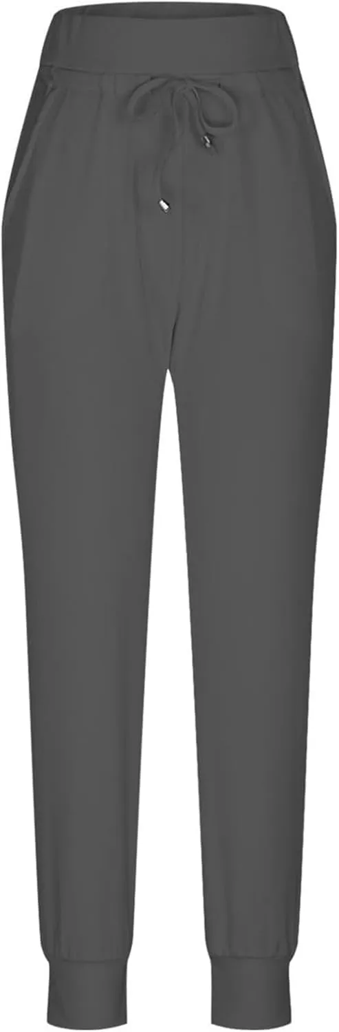Womens Fleece Lined Joggers Winter High Waisted Winter Warm Sweatpants Thick Lounge Sweat Pants Bottoms with Pockets