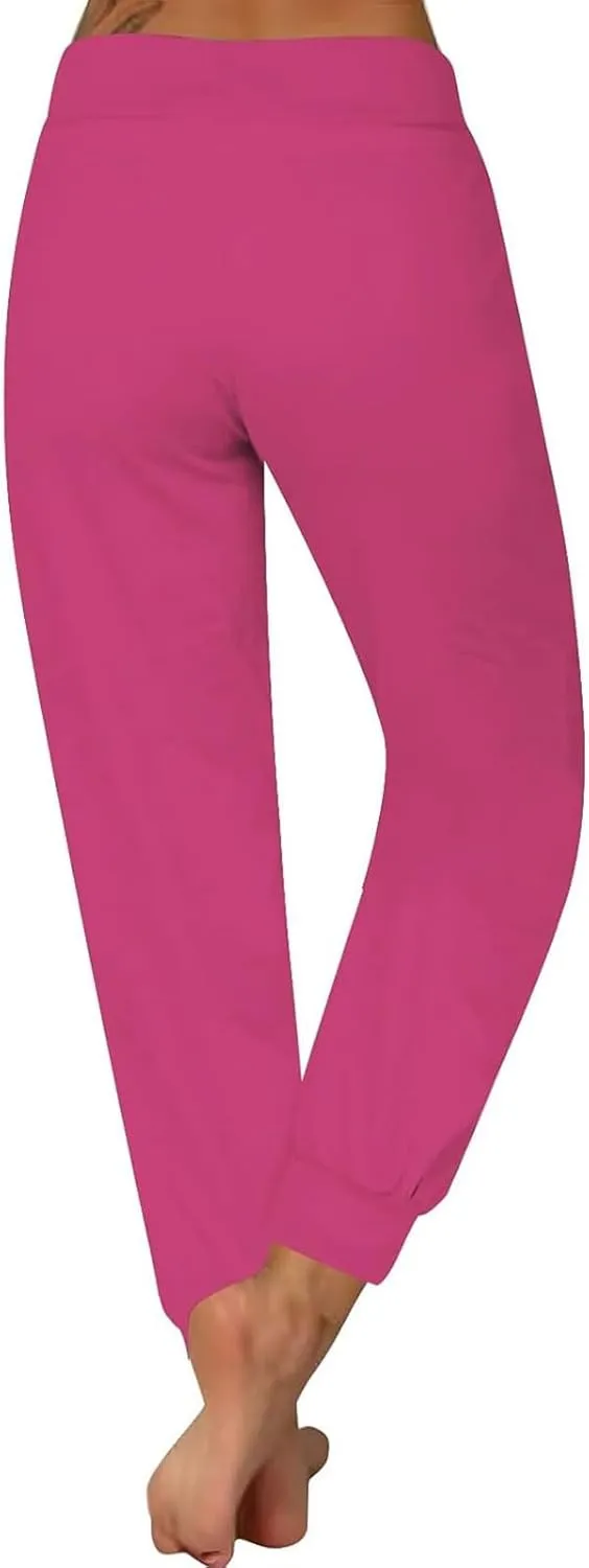 Womens Fleece Lined Joggers Winter High Waisted Winter Warm Sweatpants Thick Lounge Sweat Pants Bottoms with Pockets