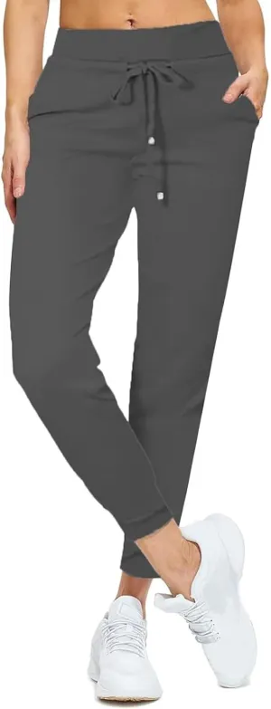 Womens Fleece Lined Joggers Winter High Waisted Winter Warm Sweatpants Thick Lounge Sweat Pants Bottoms with Pockets