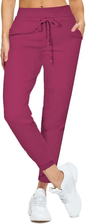 Womens Fleece Lined Joggers Winter High Waisted Winter Warm Sweatpants Thick Lounge Sweat Pants Bottoms with Pockets