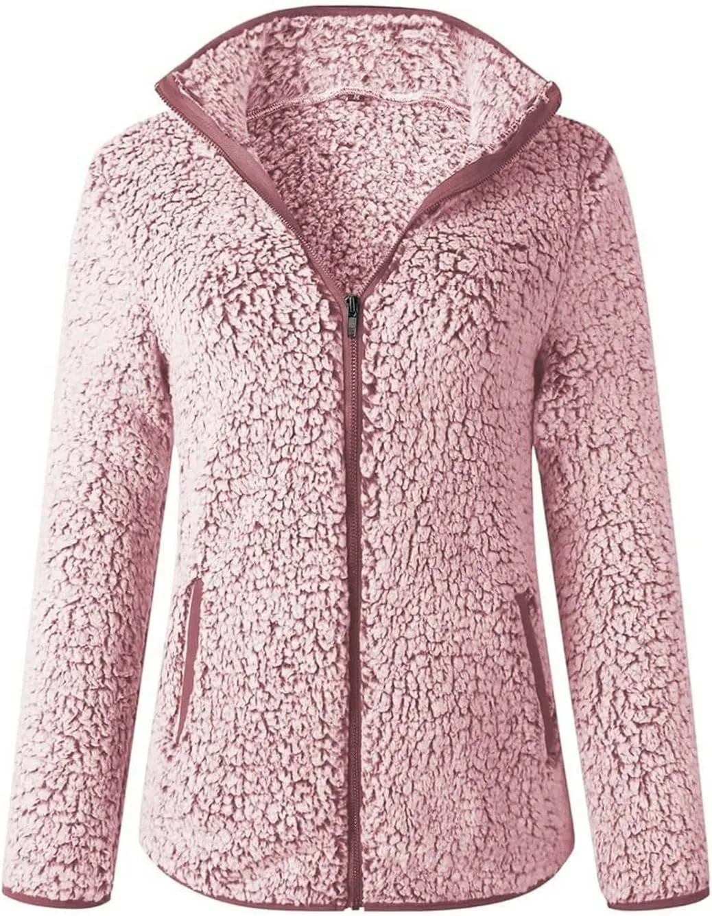 Womens Fuzzy Fleece Lined Jacket Flannel Shirts Cardigan Long Sleeve Zipper Coats Outerwear 2024 Fall Outfits