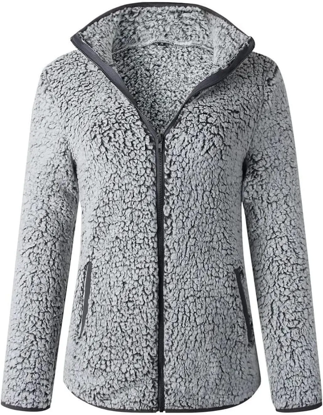 Womens Fuzzy Fleece Lined Jacket Flannel Shirts Cardigan Long Sleeve Zipper Coats Outerwear 2024 Fall Outfits