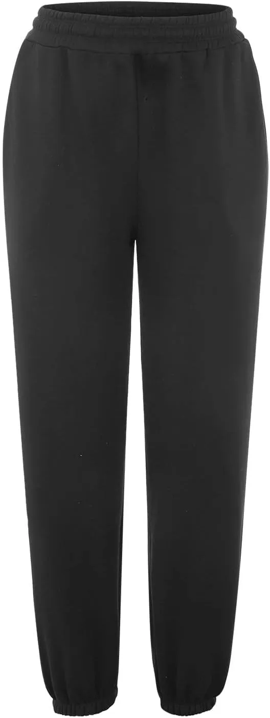 Women's High Waisted Sweatpants Cinch Bottom Sporty Active Joggers Pants Workout Baggy Lounge Bottoms with Pockets