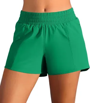 Women's High Waisted Swim Shorts Quick Dry Board Shorts UPF 50  Swimsuit Bottoms with Liner and Zipper Pockets