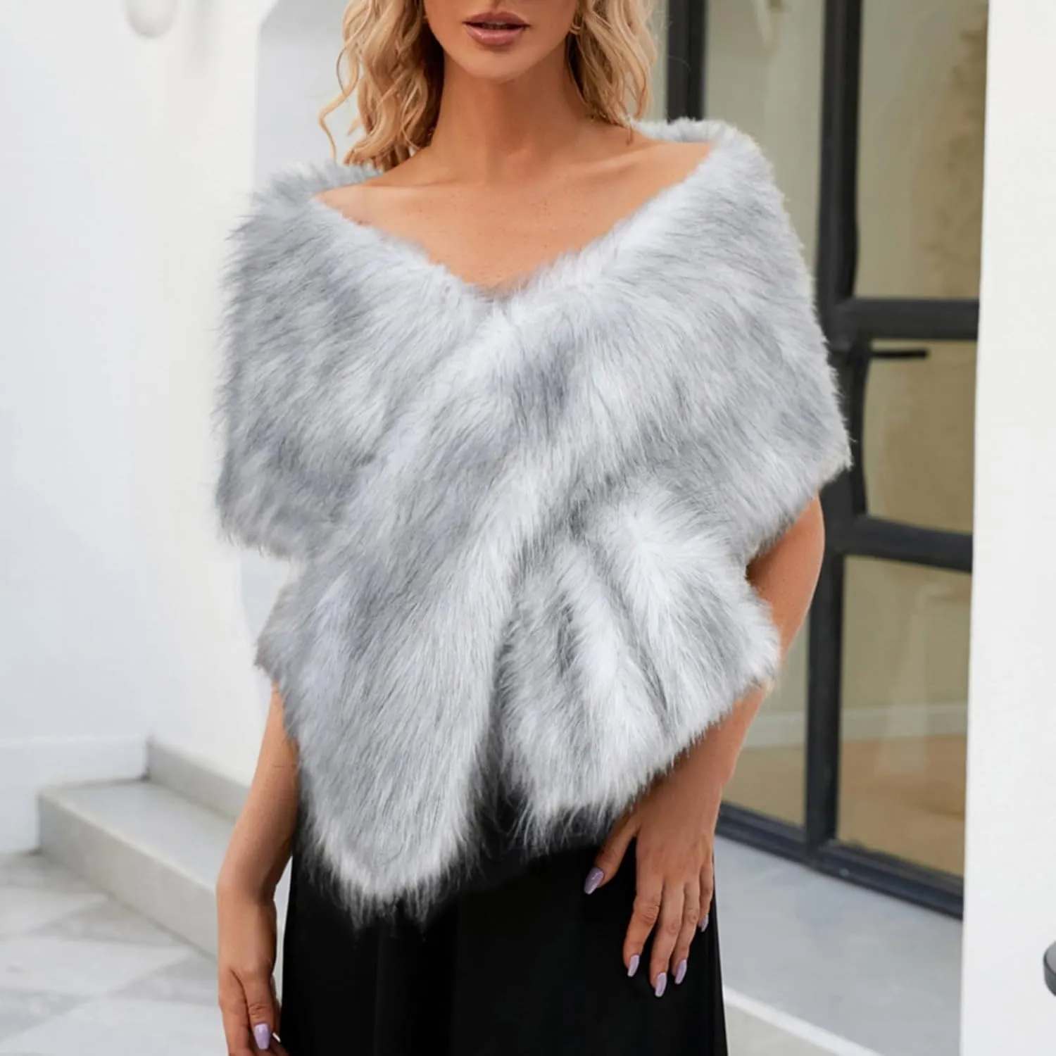 Women's Knitted Shawls Wraps Winter Open Front Poncho Cape Oversized Cardigan Sweater Scarf Sleeves Coat Holiday