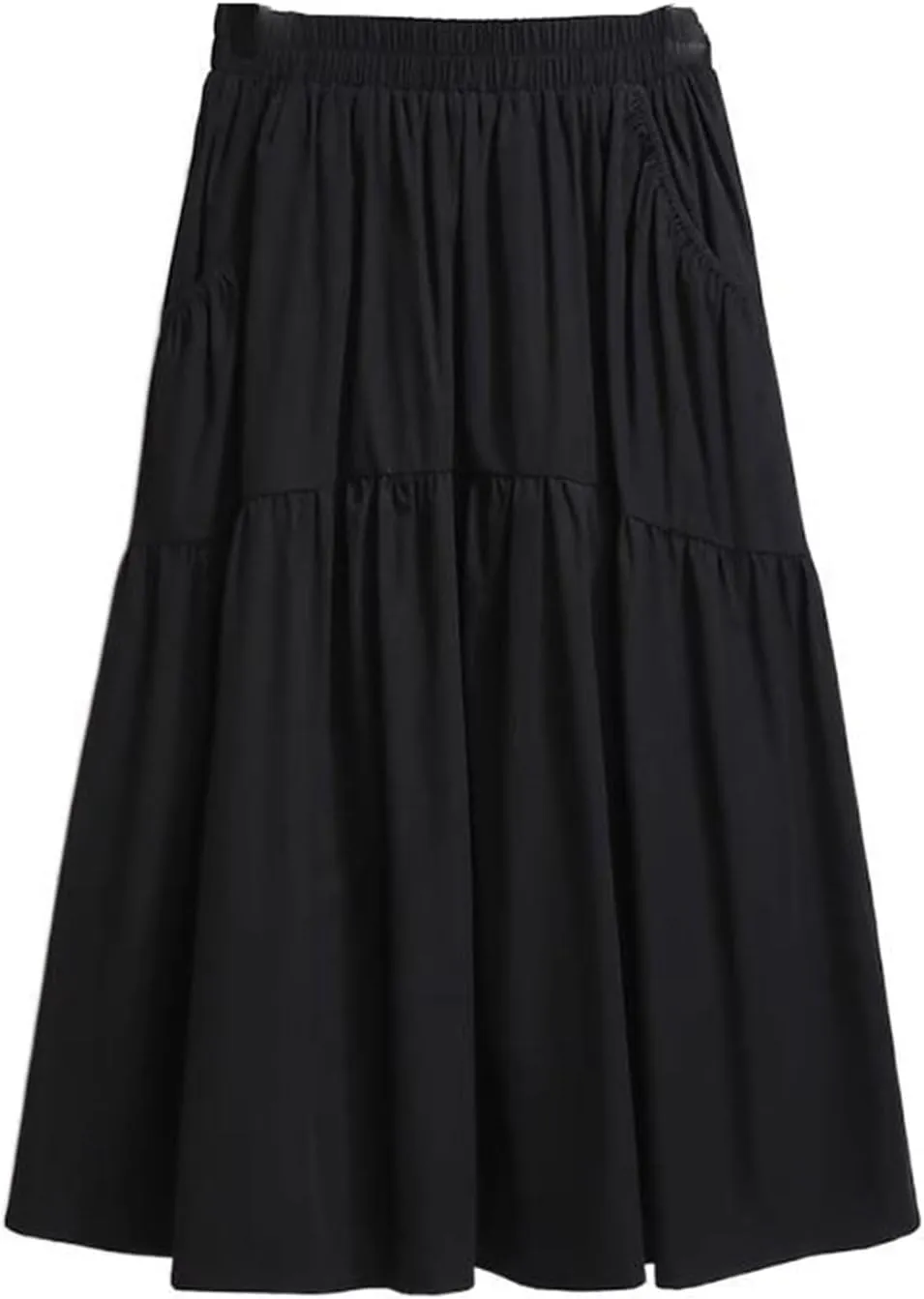 Women's Long Skirt Summer White Mid-Length High-Waist Drape Casual A Line Skirts for Women