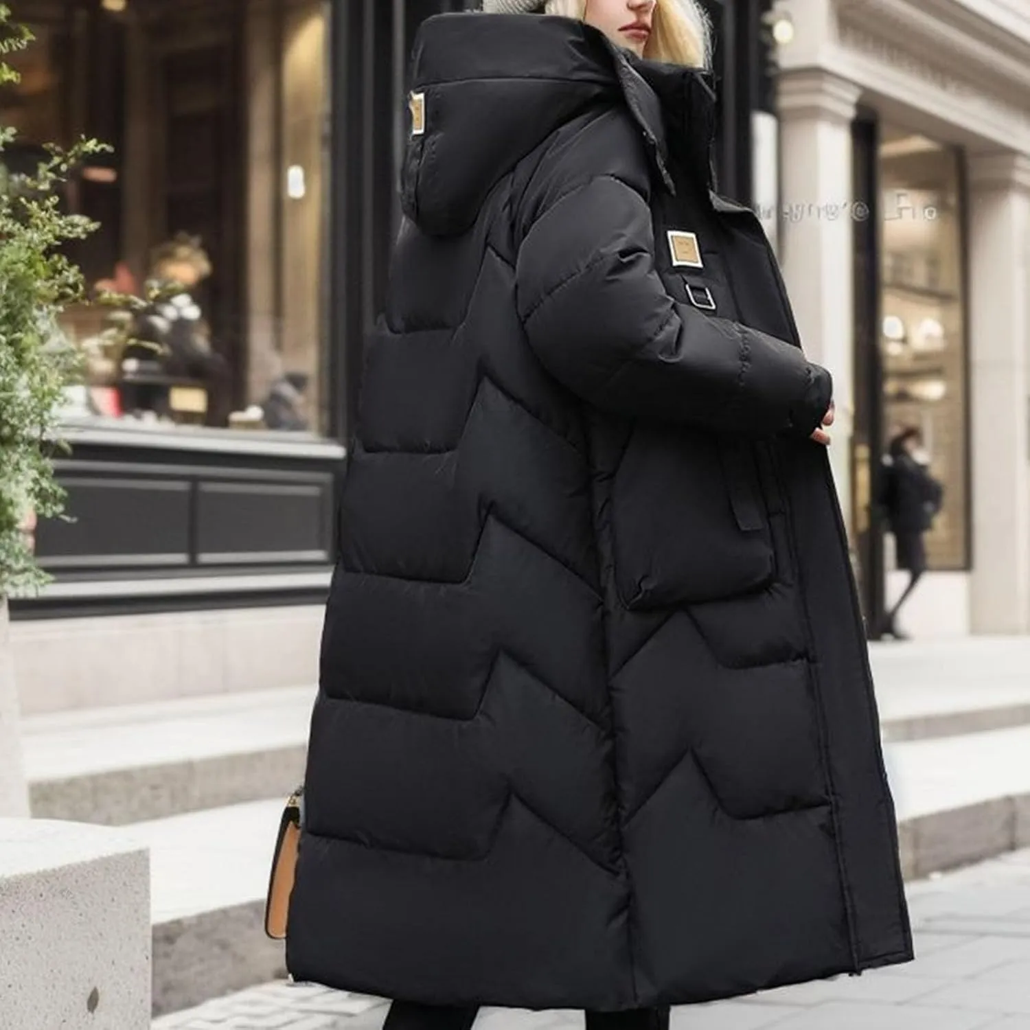 Women's Long Winter Coat with Hood Warm Long Parka Thicken Puffer Jacket Outerwear Down Coat Windproof Snow Coats