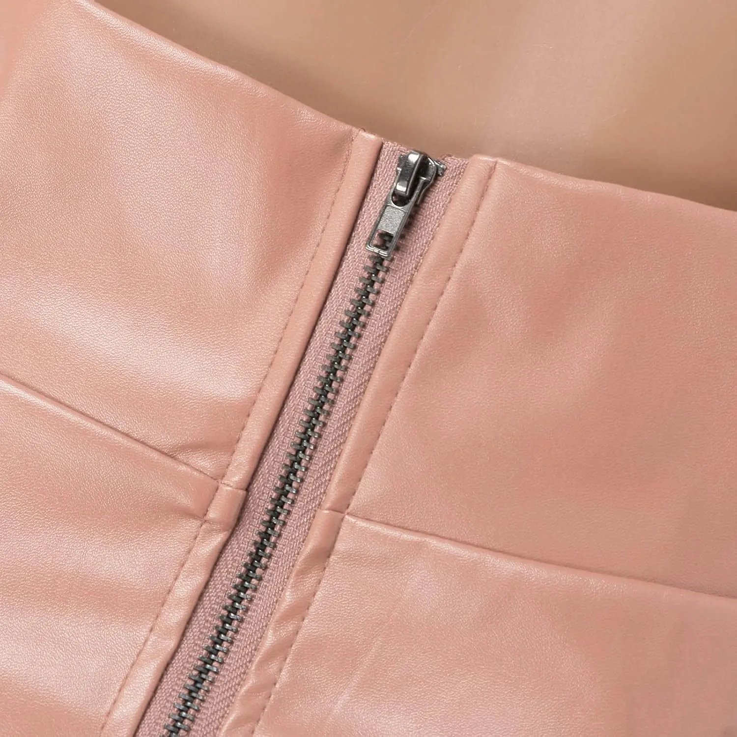 Womens Maxi Skirt Long Tummy Control High Elastic Waist PU Leather Trendy High Split Skirts for Party Fashion Clubwear