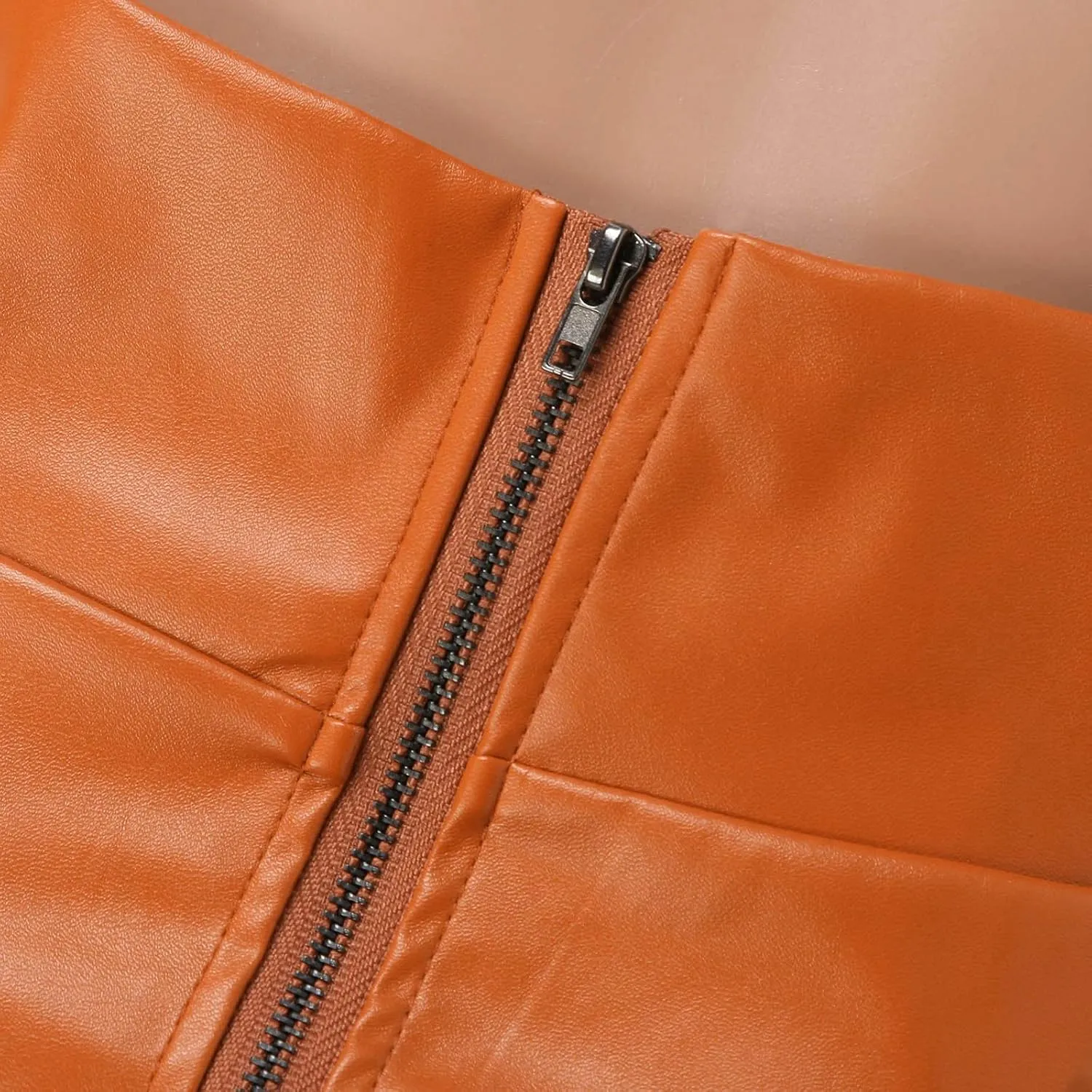 Womens Maxi Skirt Long Tummy Control High Elastic Waist PU Leather Trendy High Split Skirts for Party Fashion Clubwear