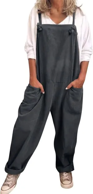 Womens Overalls Plus Size Harem Loose Fit Jumpsuits For Women Dressy Casual Wide Leg Overalls Baggy