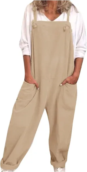 Womens Overalls Plus Size Harem Loose Fit Jumpsuits For Women Dressy Casual Wide Leg Overalls Baggy