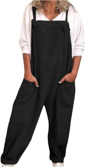 Womens Overalls Plus Size Harem Loose Fit Jumpsuits For Women Dressy Casual Wide Leg Overalls Baggy