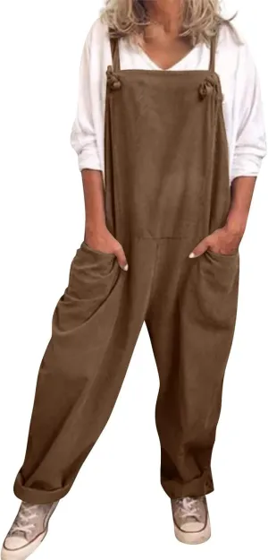 Womens Overalls Plus Size Harem Loose Fit Jumpsuits For Women Dressy Casual Wide Leg Overalls Baggy
