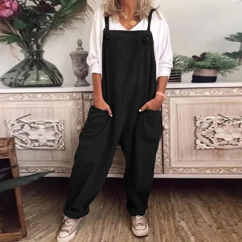 Womens Overalls Plus Size Harem Loose Fit Jumpsuits For Women Dressy Casual Wide Leg Overalls Baggy