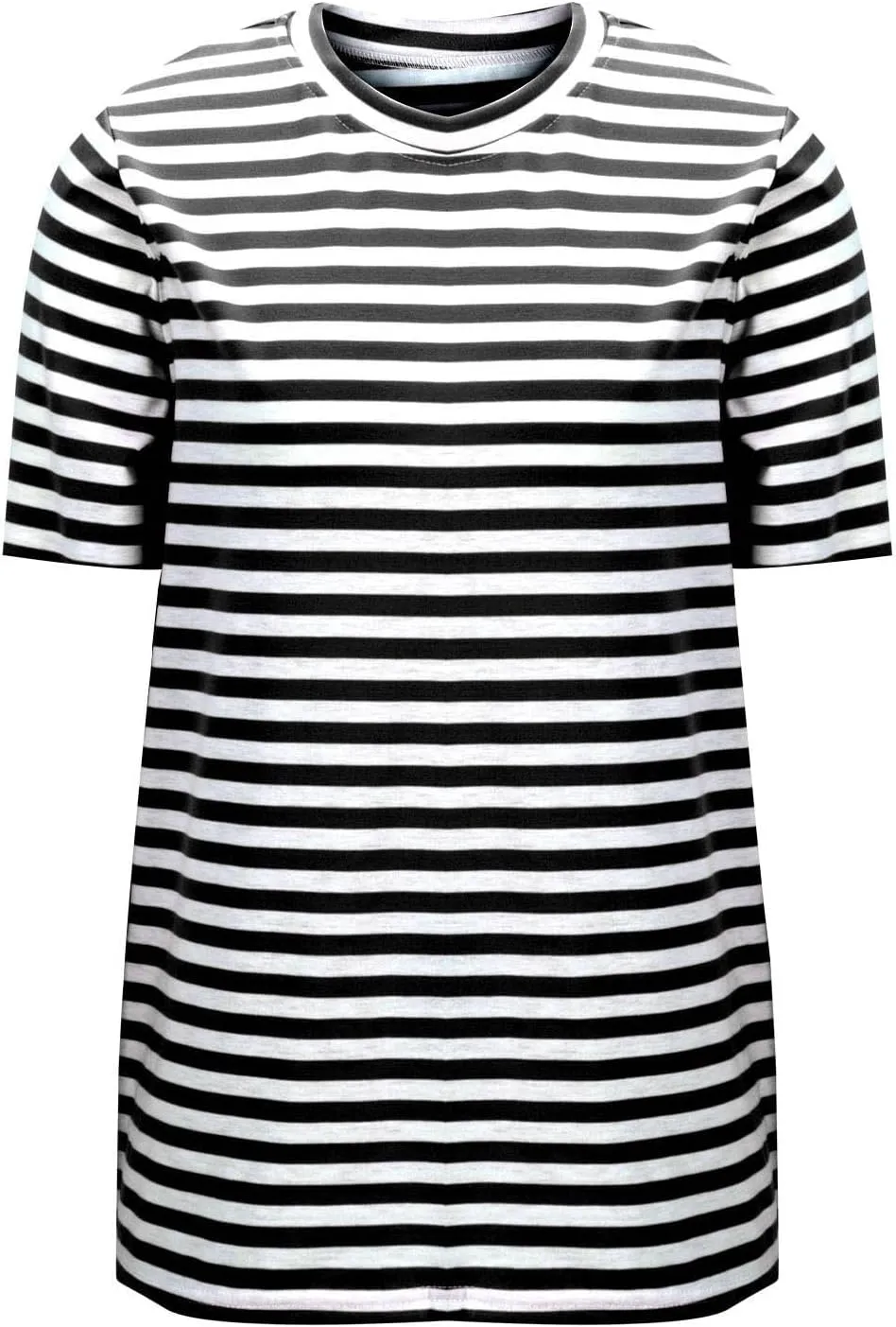Women's Oversized T Shirts Short Puff Sleeve Striped Crewneck Summer Tops Casual Loose Basic Tee Shirts 2025 Trendy Clothes