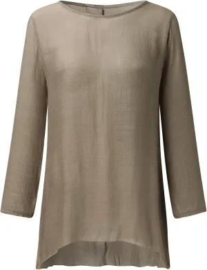Womens Plus Size Long Sleeve Tops Irregular Hem Baggy Crew Neck Linen Tee Shirt Ladies Summer Casual Tunic Blouse