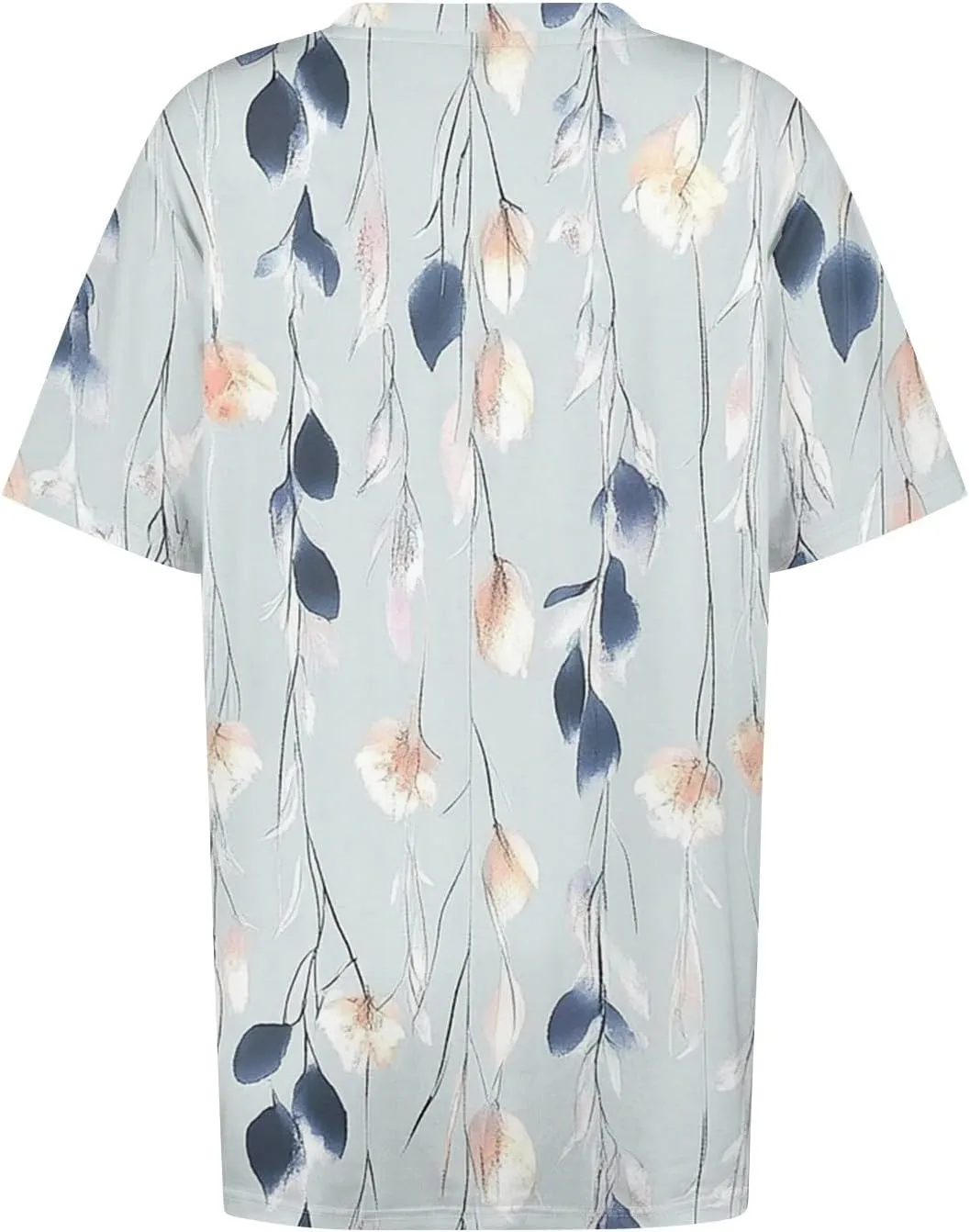 Womens Plus Size V Neck T Shirts 2025 Summer Short Sleeve Tee Blouses Casual Loose Fit Cotton Tunic Tops Floral Print