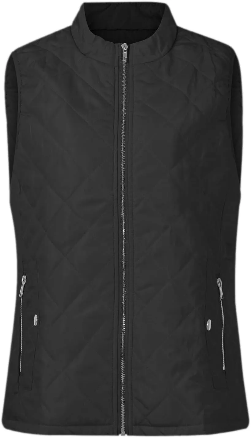 Women's Quilted Vest Stand Collar Lightweight Zip Padded Puffer Stand Collar Sleeveless Winter Warm Outerwear Jackets