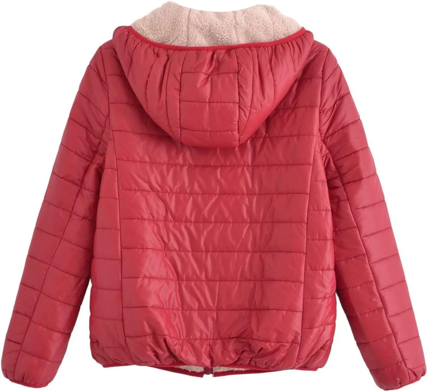 Women's Quilted Winter Coats 2024 Winter Short Hooded Warm Padded Puffer Jacket Fleece Lined Down Jacket with Pockets